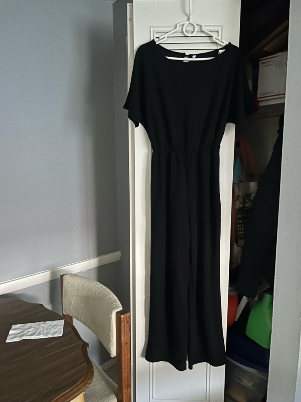 Classic Black Short-Sleeve Wide-Leg Jumpsuit
